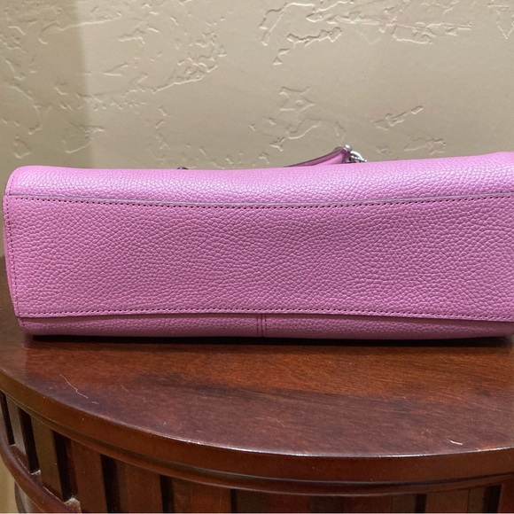 Coach Pebbled Leather/Suede Prairie Satchel, Primrose Color - Picture 8 of 16